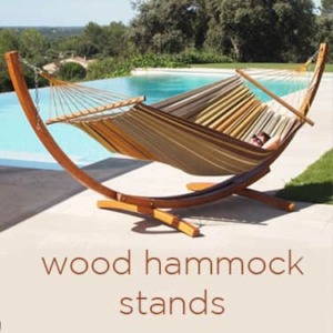 View wooden hammock stands