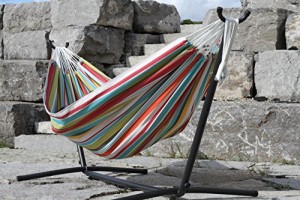 Vivere Double Polyester Hammock & 9' Steel Stand - Ciao